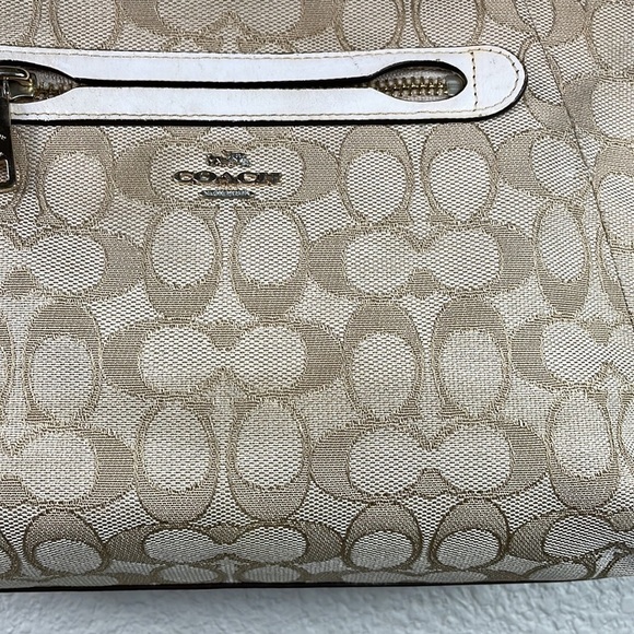 Coach Prairie Signature Jacquard Satchel Light Gold Light Khaki Chalk 36311 - Picture 6 of 14